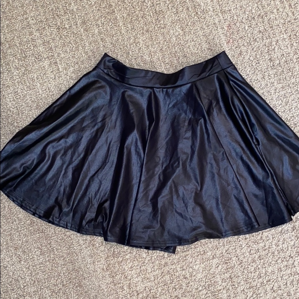 BOOHOO Leather skater skirt